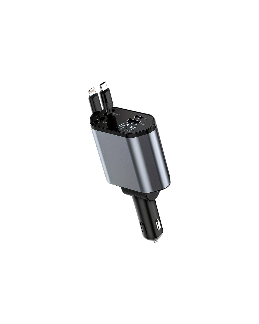 Φορτιστής αναπτήρα αυτοκινήτου Quick Charger με καλώδια φόρτισης TypeC - V7