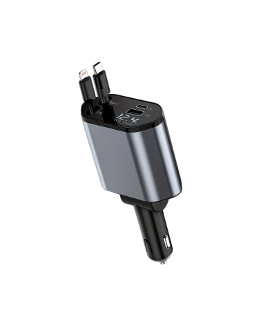 Φορτιστής αναπτήρα αυτοκινήτου Quick Charger με καλώδια φόρτισης TypeC - V7