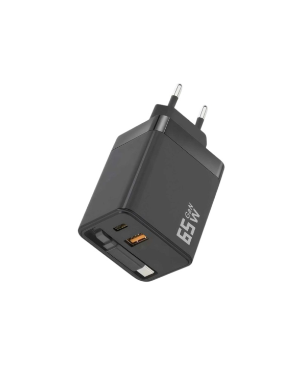Αντάπτορας φόρτισης με καλώδιο Type-C & 2 θύρες USB-A & Type-C - Fast Charge - 65W - DS65