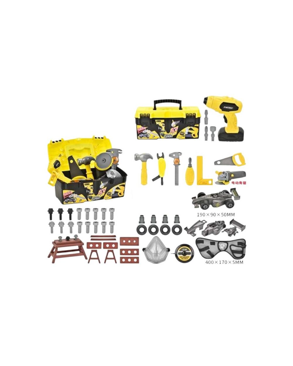 Παιδικό σετ εργαλείων με εργαλειοθήκη - 60pcs - 6825-1