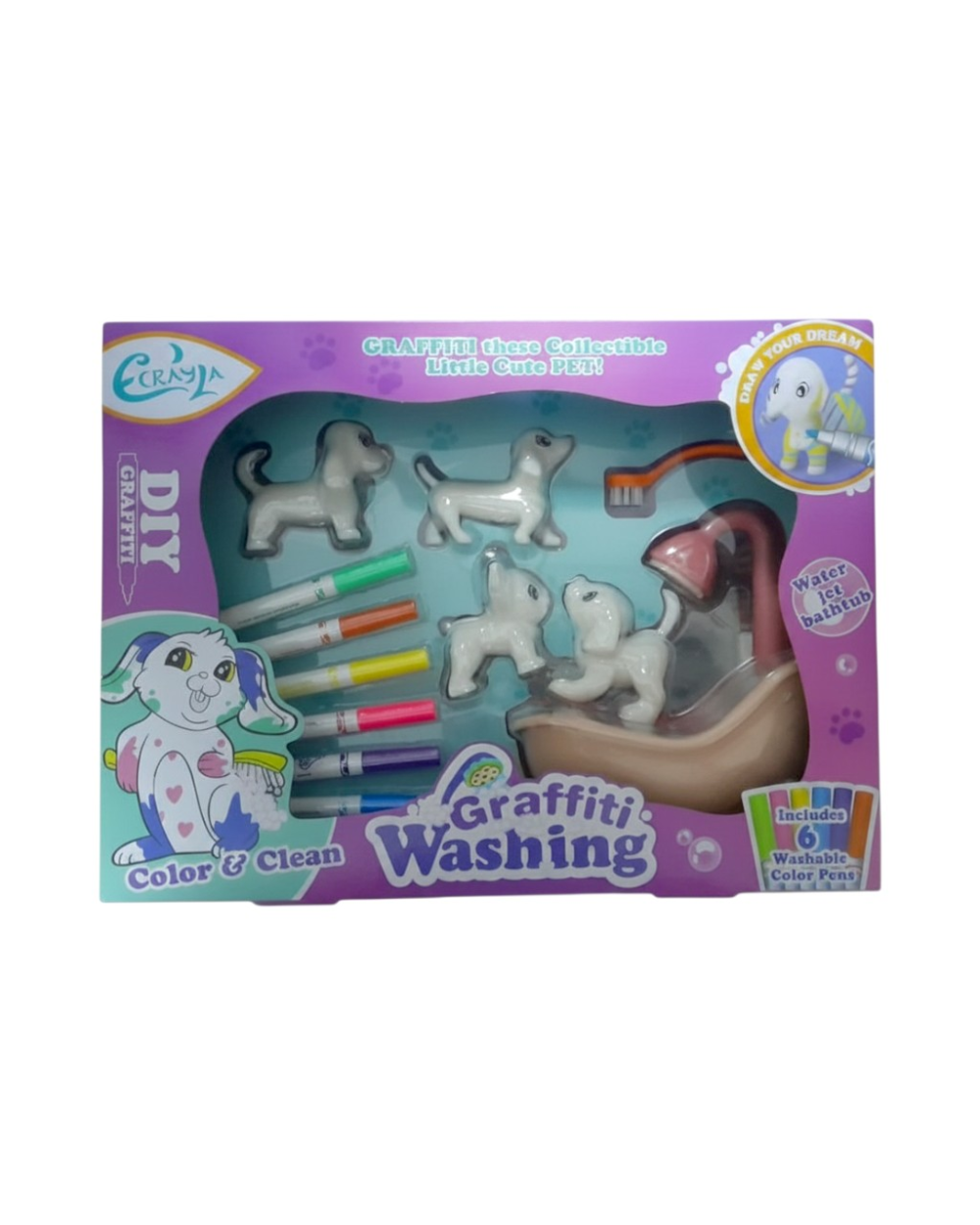 Σετ ζωγραφικής σε ζωάκια πλενόμενα - Graffiti Washing - 802