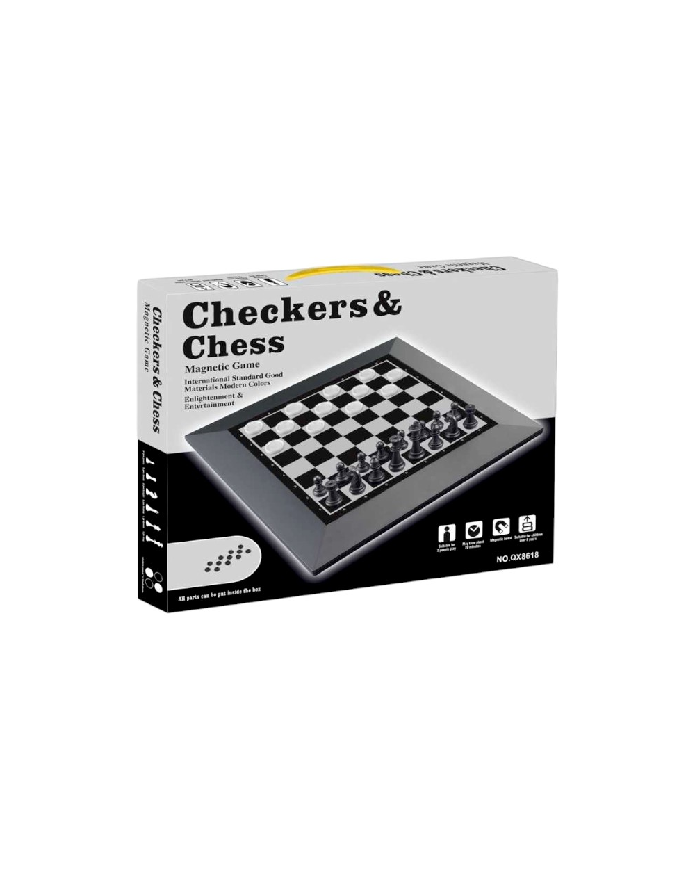 Επιτραπέζιο παιχνίδι 2in1 μαγνητικό - Σκάκι & Checkers - QX8618