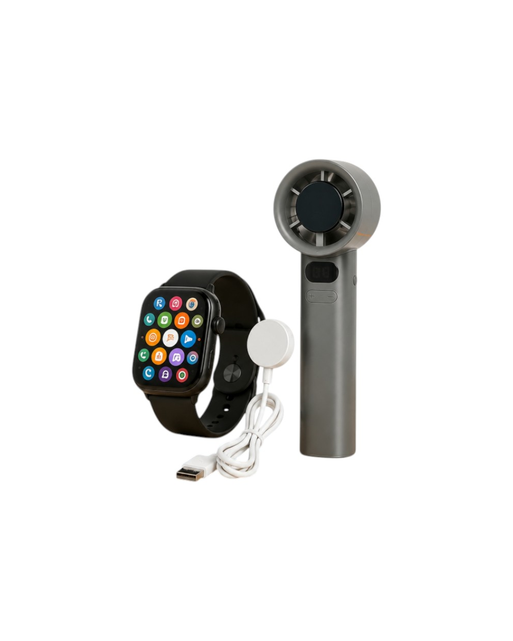 Σετ Smartwatch με ασύρματο ανεμιστήρα χειρός - FAN-50 PRO - 260295 - Black