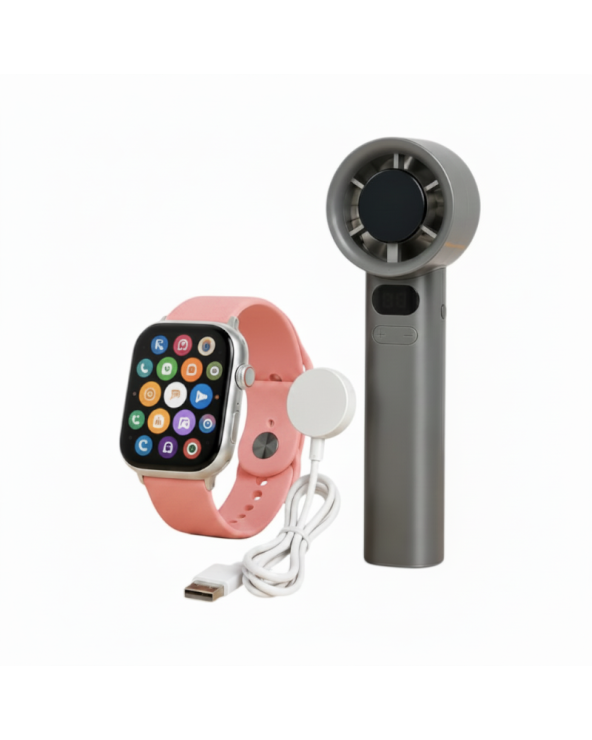 Σετ Smartwatch με ασύρματο ανεμιστήρα χειρός - FAN-50 PRO - 260295 - Orange