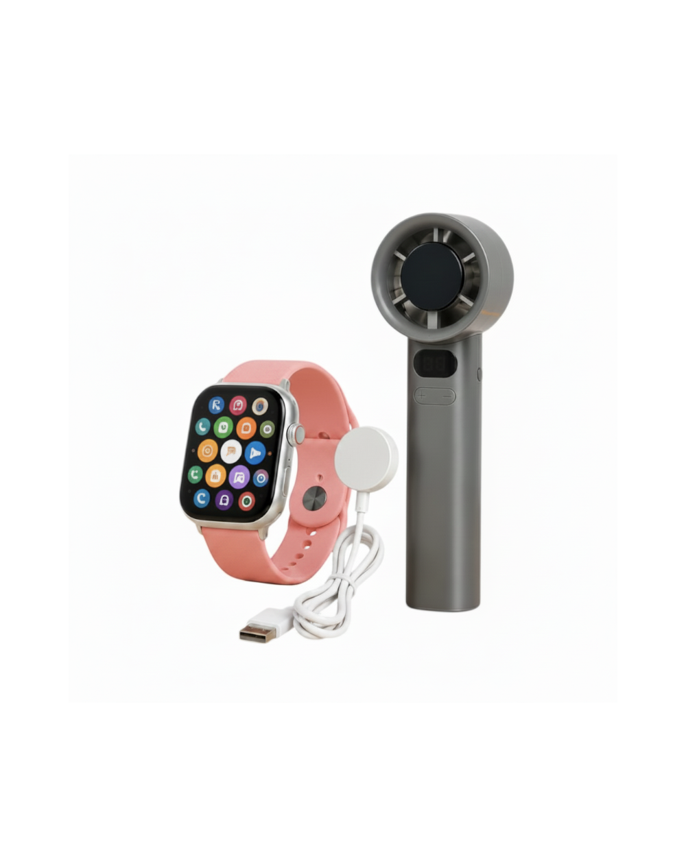 Σετ Smartwatch με ασύρματο ανεμιστήρα χειρός - FAN-50 PRO - 260295 - Orange