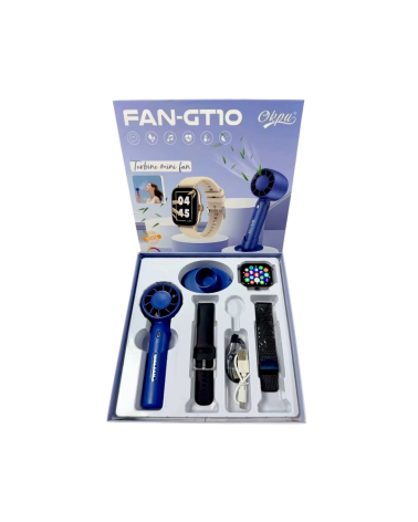 Σετ Smartwatch με ασύρματο ανεμιστήρα χειρός - FAN-GT10 - 260301 - Black