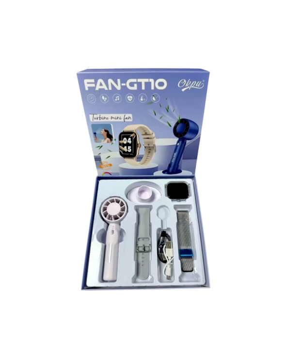 Σετ Smartwatch με ασύρματο ανεμιστήρα χειρός - FAN-GT10 - 260301 - Grey