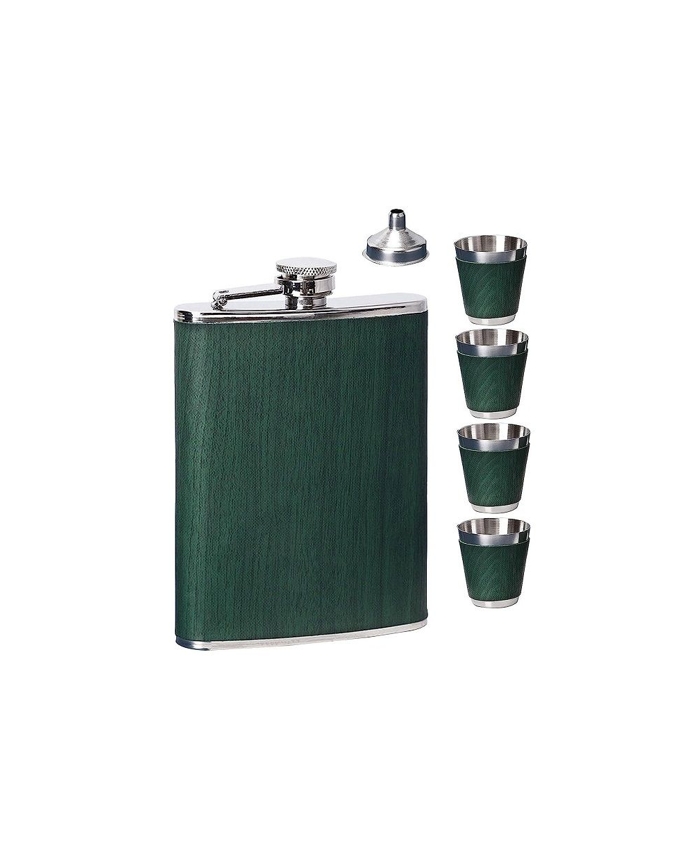 Σετ φλασκί ποτού με ποτήρια - JH-4 - 270799 - Green