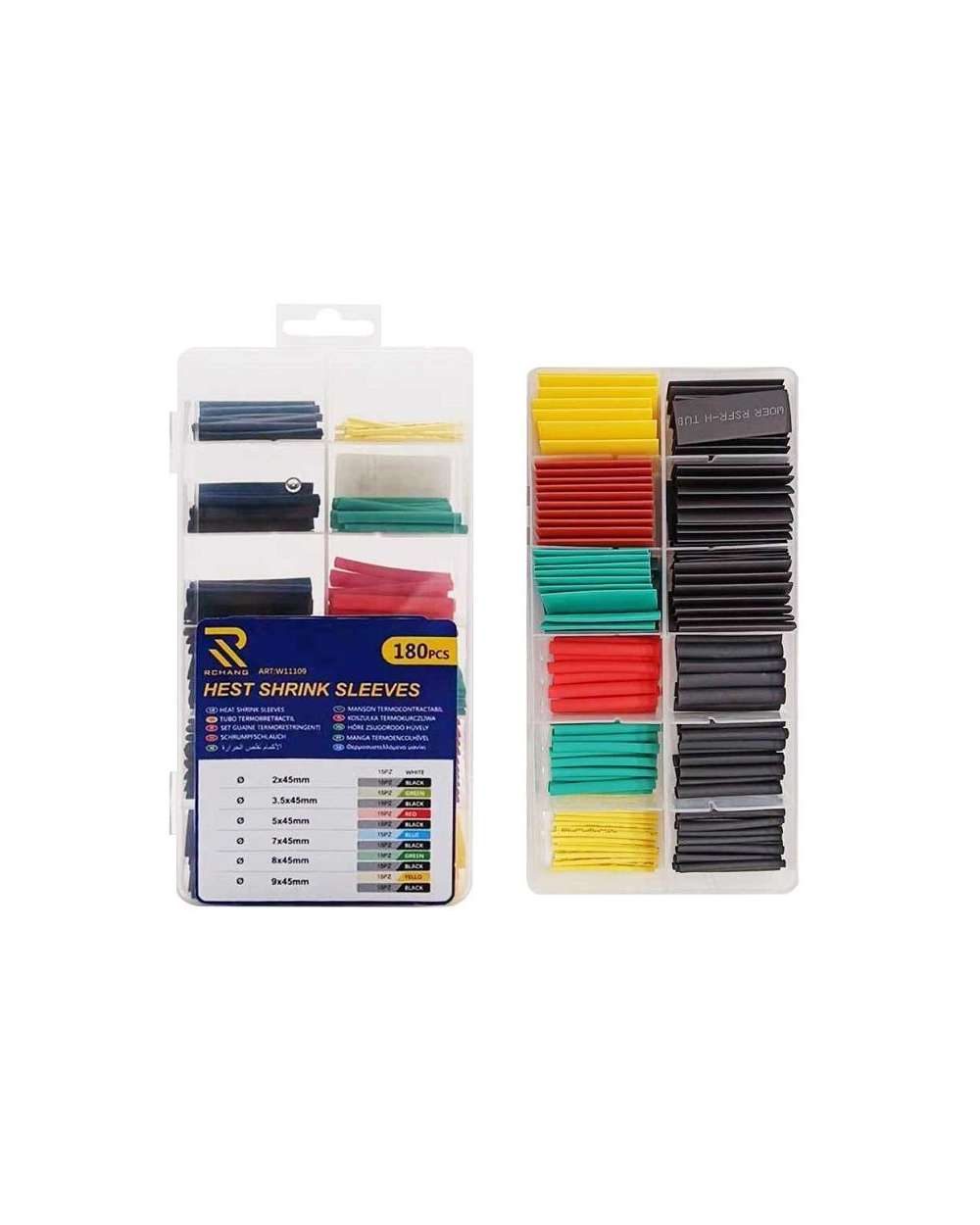 Θερμοσυστελλόμενα μανίκια καλωδίων - 180pcs