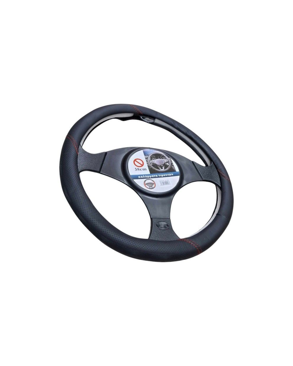 Κάλυμμα τιμονιού αυτοκινήτου - XY-057 - 122537 - Black/Red