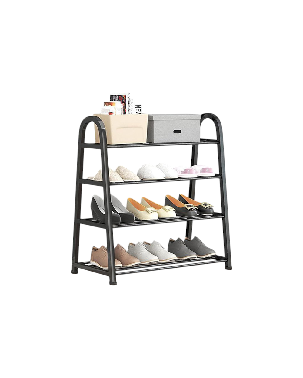Ραφιέρα παπουτσιών 4 επιπέδων - YH8810-4 - 55x63x28cm - 522435 - Black