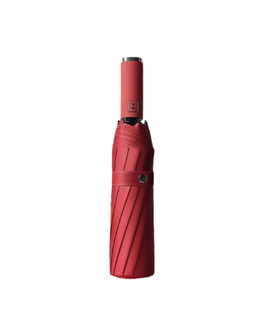 Αυτόματη ομπρέλα σπαστή με φακό LED - 10K - Tradesor - 585670 - Red