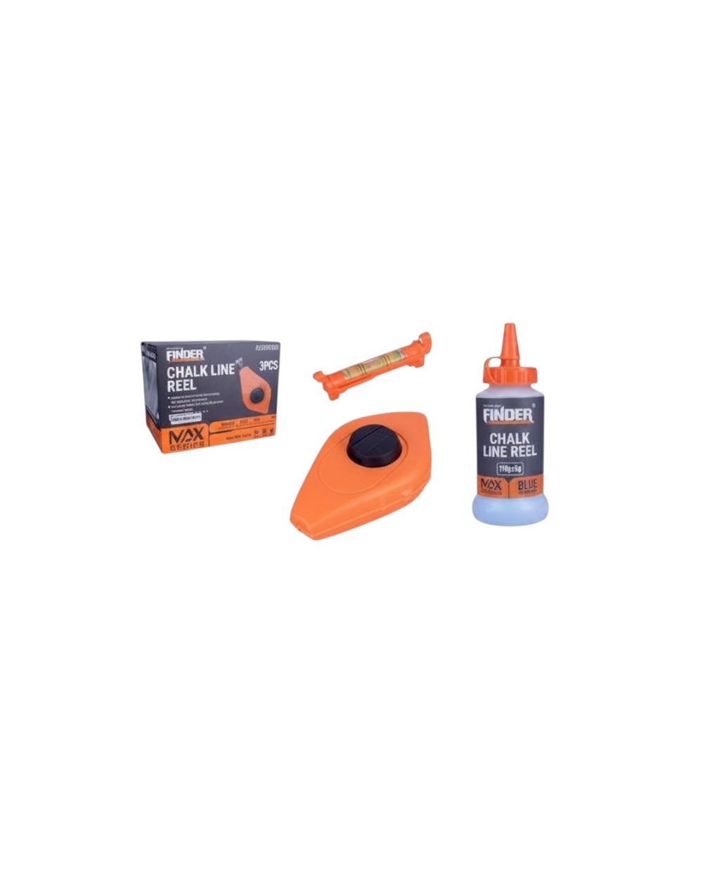 Σετ νήμα στάθμης με κιμωλία - 3pcs -  30m - Finder