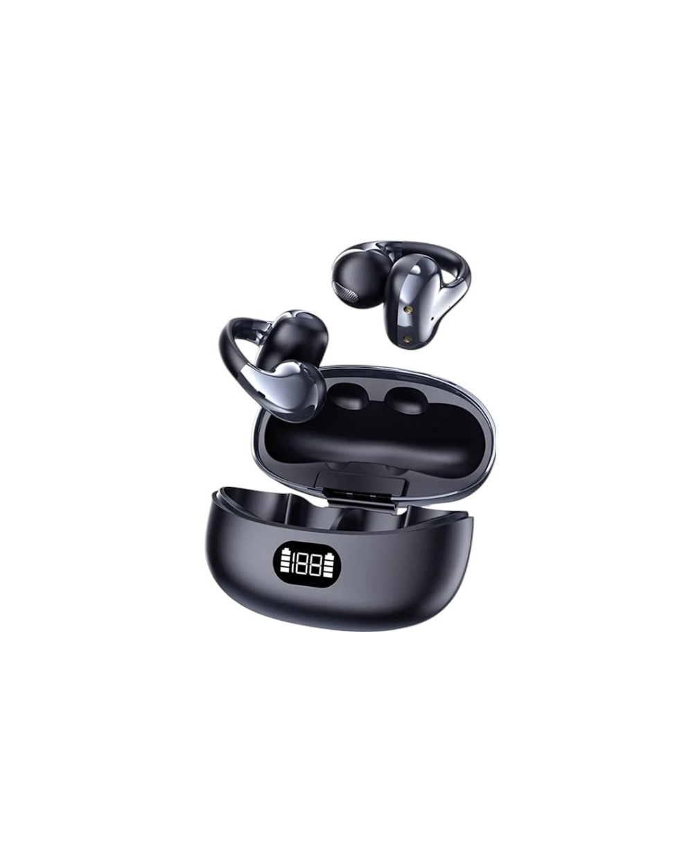 Ασύρματα ακουστικά Bluetooth Open-Ear με θήκη φόρτισης - KMS-E07 - 260076 - Black