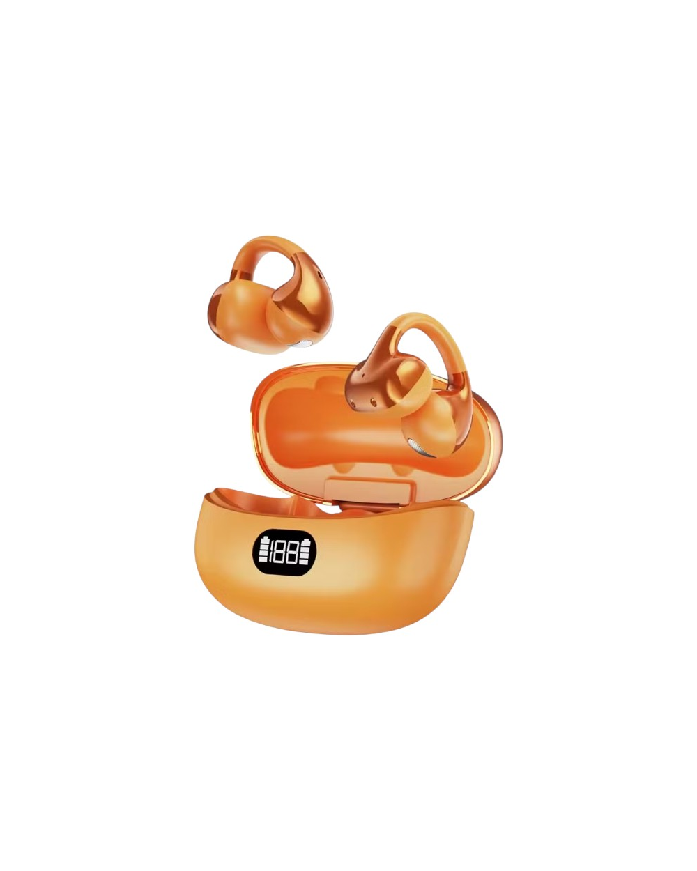 Ασύρματα ακουστικά Bluetooth Open-Ear με θήκη φόρτισης - KMS-E07 - 260076 - Orange