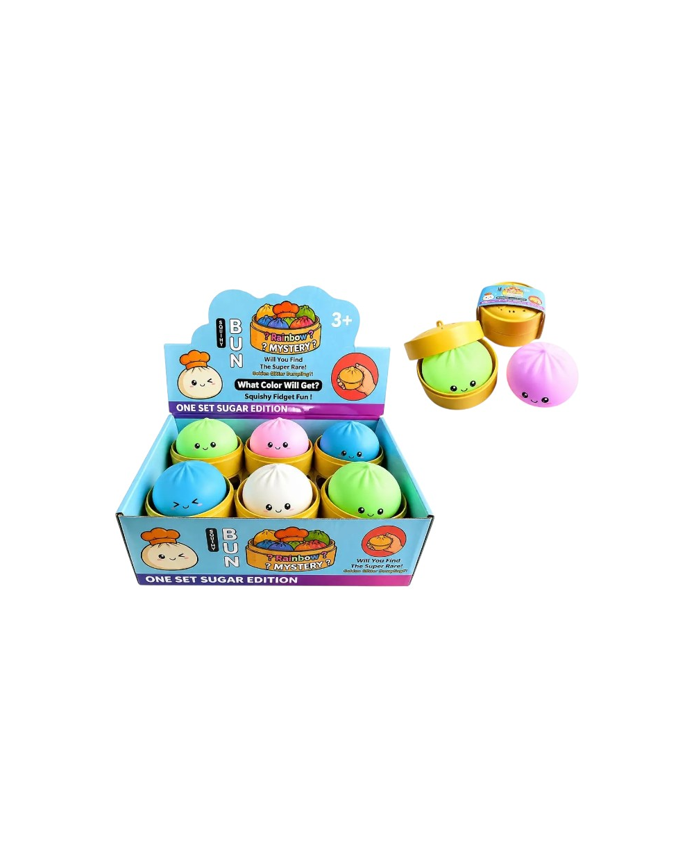 Παιχνίδι Squishy Dumpling Antistress φατσούλα - 8.5cm - Πακέτο 12 τεμαχίων - TEM4981