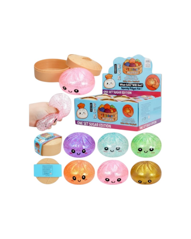Παιχνίδι Squishy Dumpling Antistress φατσούλα - 5.5cm - Πακέτο 12 τεμαχίων - TEM4982