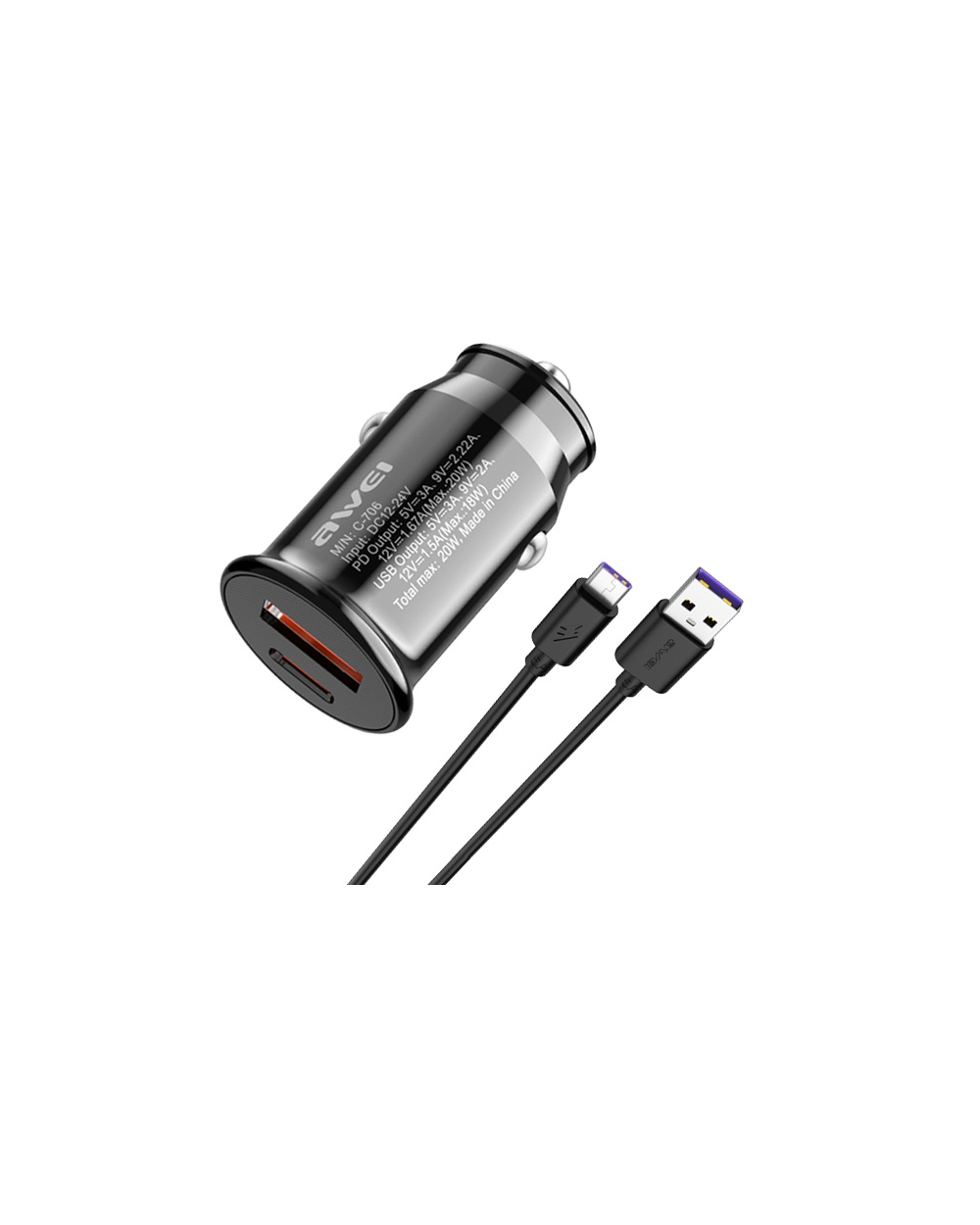 Φορτιστής αναπτήρα αυτοκινήτου - Quick Charger - C706 - AWEI