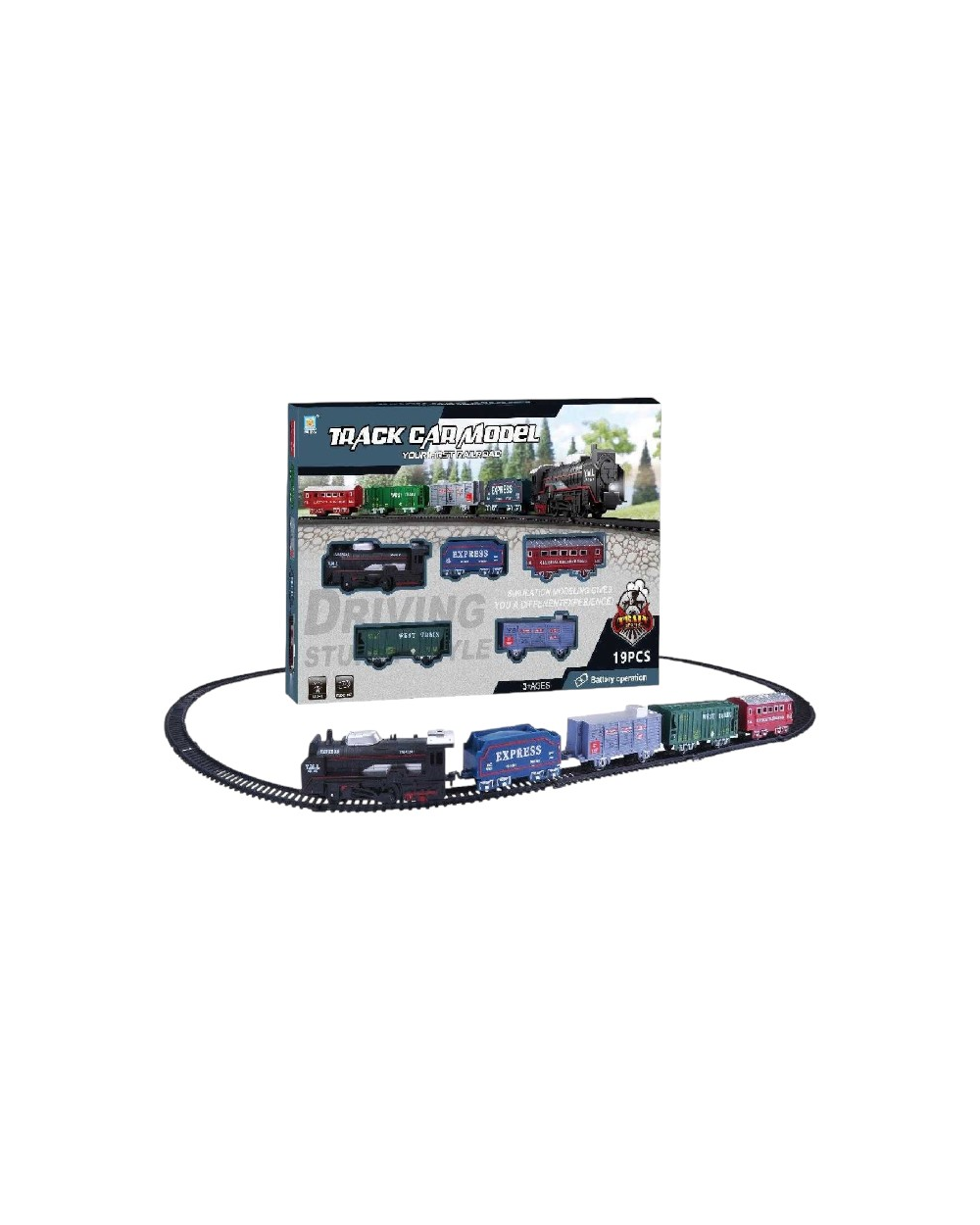 Σετ κλασσικό τρενάκι με ράγες - 2215-3