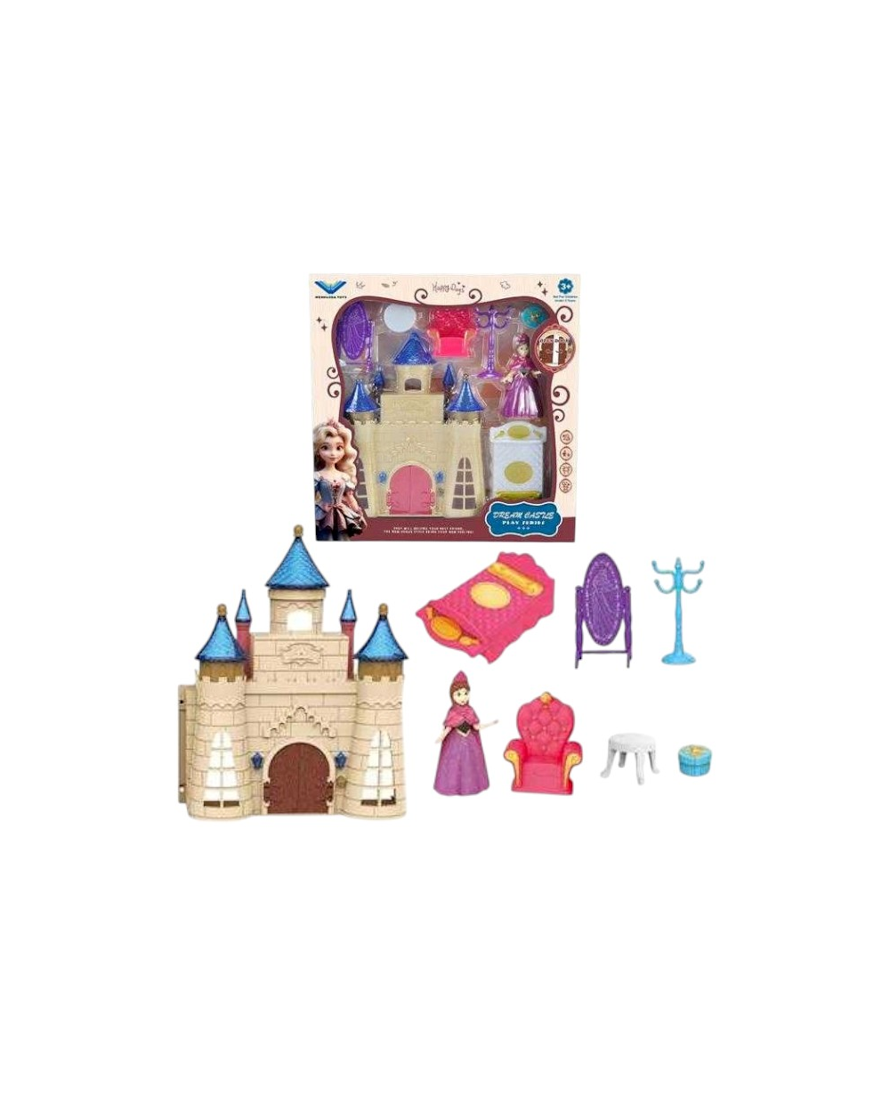 Mini κάστρο πριγκίπισσας με αξεσουάρ - 1384