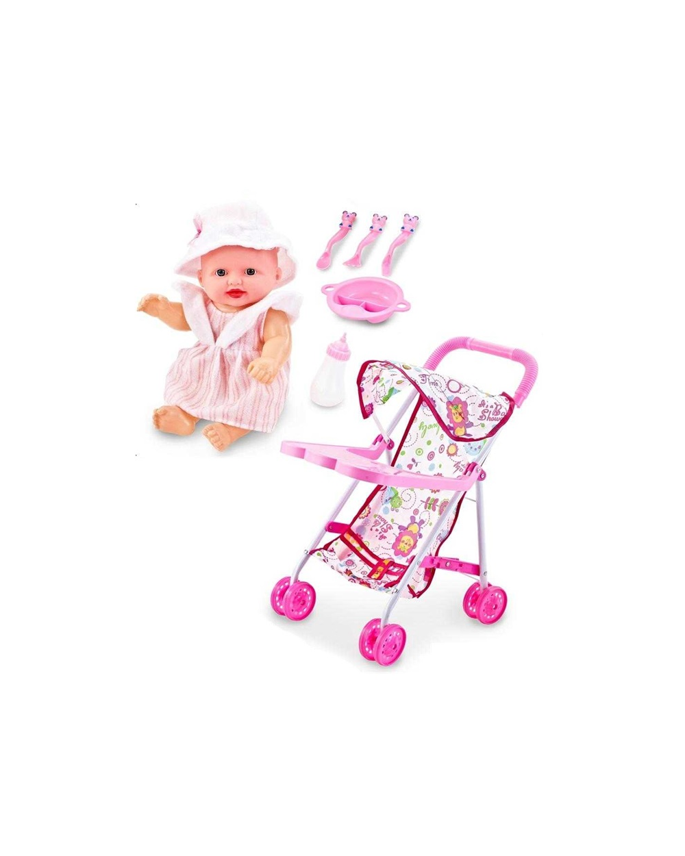 Παιδικό καροτσάκι μωρού με κούκλα – 6632F-3C