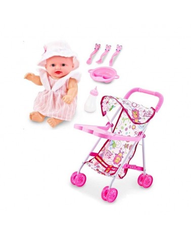 Παιδικό καροτσάκι μωρού με κούκλα – 6632F-3C