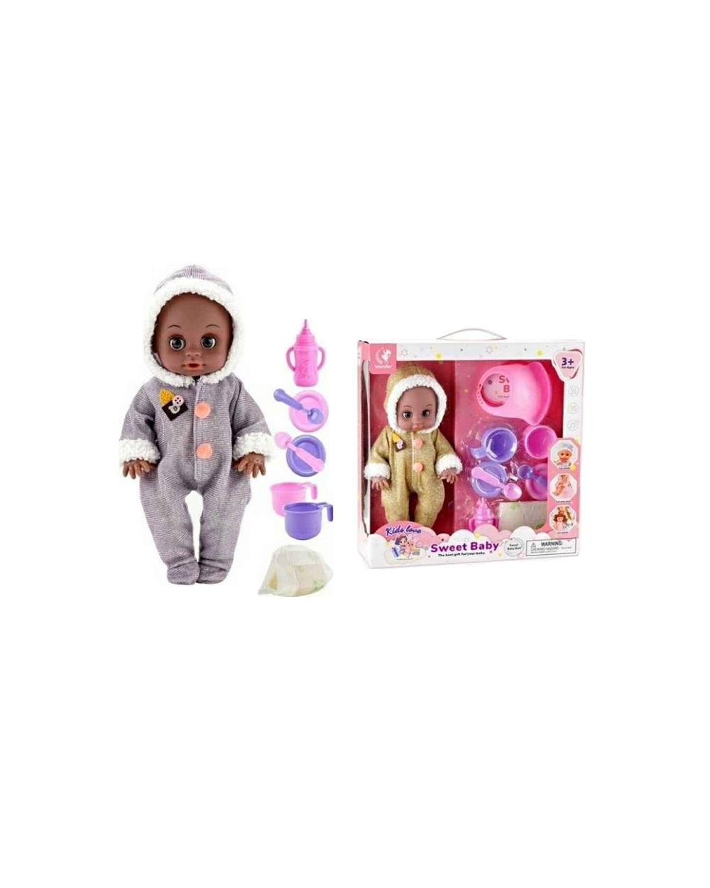 Κούκλα μωρό με αξεσουάρ φροντίδας - WD2368AB31CM