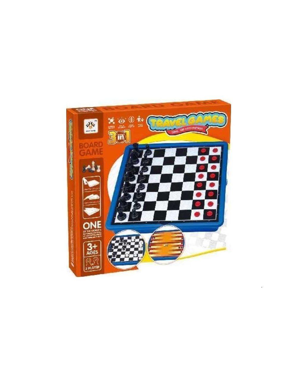 Επιτραπέζιο παιχνίδι Σκάκι-Τάβλι - 3in1 - JF378-7