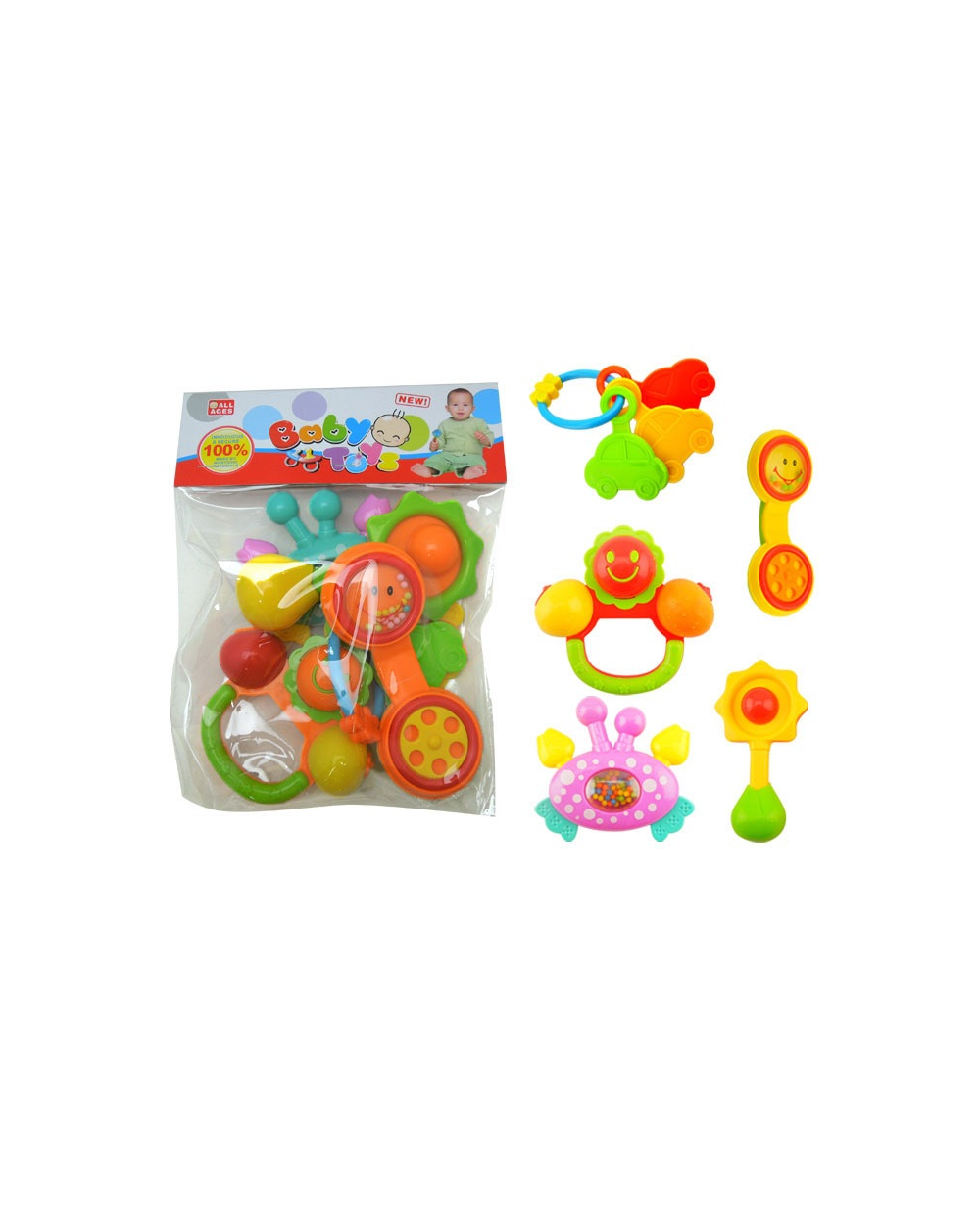 Σετ βρεφικές κουδουνίστρες &amp;amp; μασητικά – BM8005-25 - 5pcs