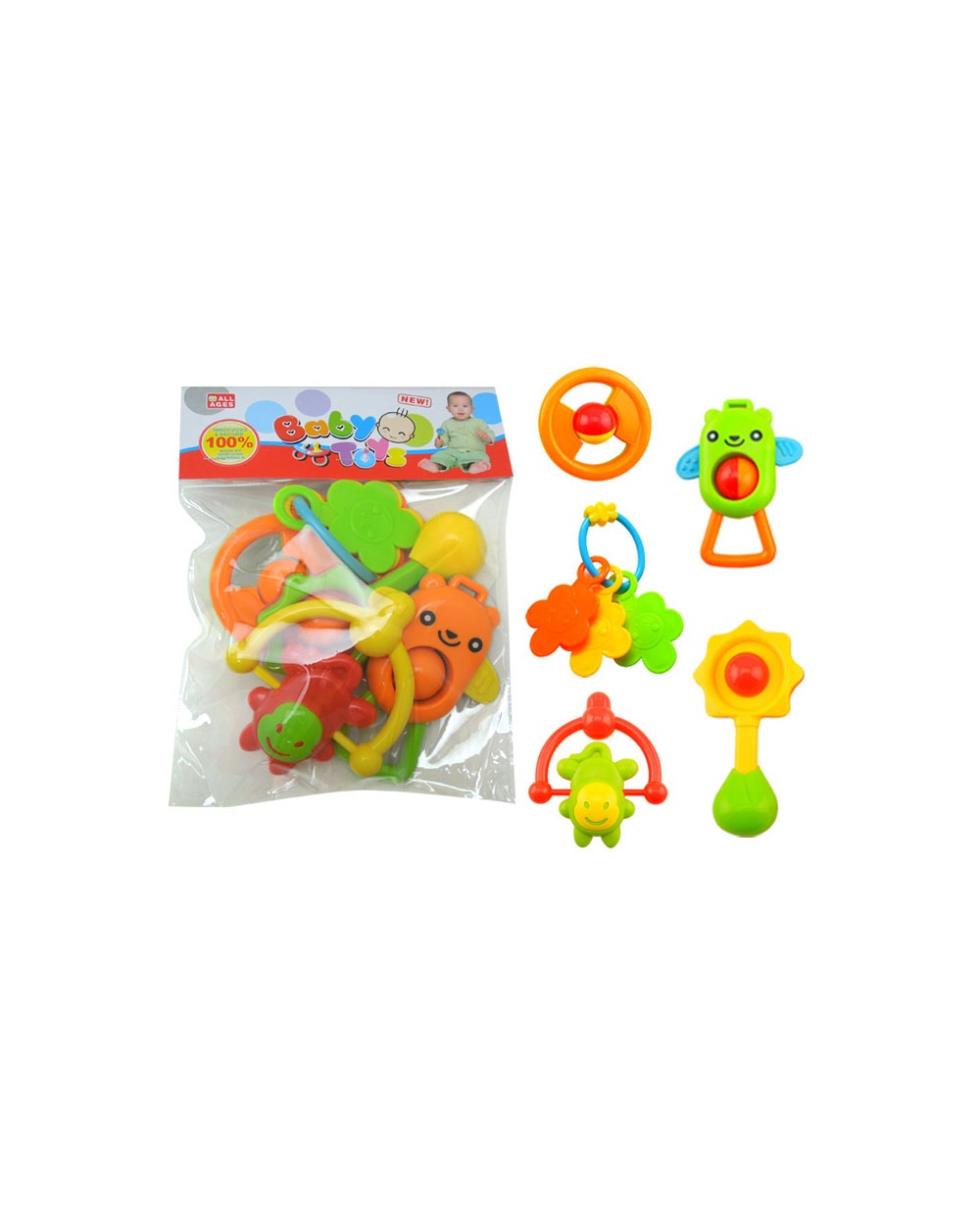 Σετ βρεφικές κουδουνίστρες &amp;amp; μασητικά – BM8005-35 - 5pcs