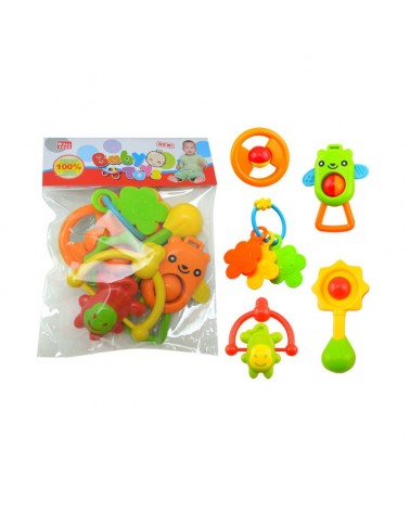 Σετ βρεφικές κουδουνίστρες &amp;amp; μασητικά – BM8005-35 - 5pcs