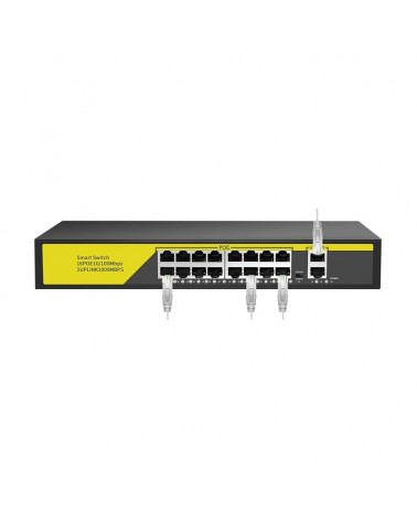 Switch καταγραφικού POE με 16 υποδοχές - 100/1000Mbps