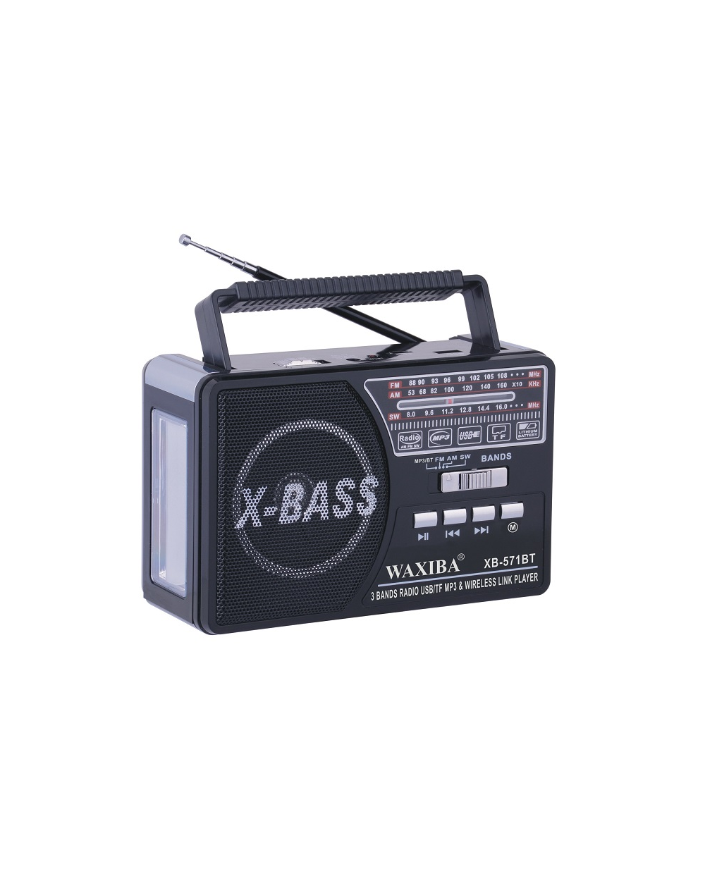 Επαναφορτιζόμενο ραδιόφωνο - XB-571BT - Waxiba - 005718 - Black