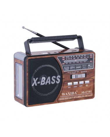 Επαναφορτιζόμενο ραδιόφωνο - XB-571BT - Waxiba - 005718 - Brown