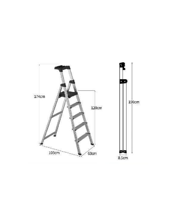 Πτυσσόμενη σκάλα αλουμινίου - 208  5