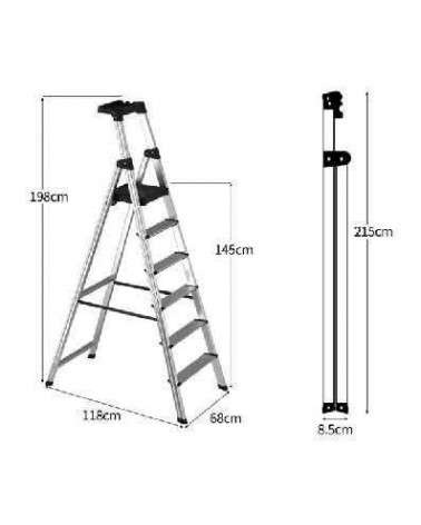 Πτυσσόμενη σκάλα αλουμινίου - 208  6