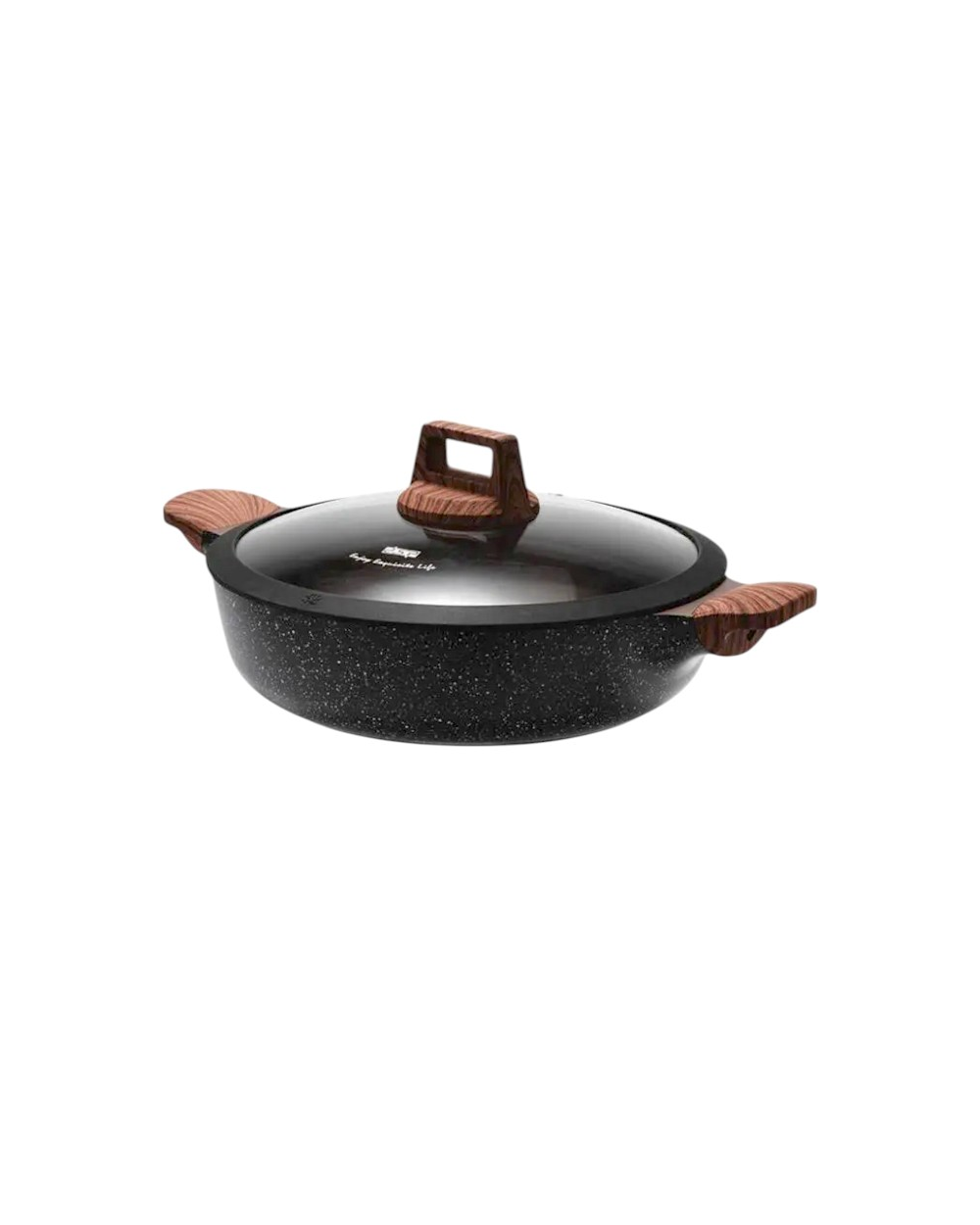 Ρηχή κατσαρόλα αντικολλητική με καπάκι - 2.7L - CA004-BS24-Black - DSP