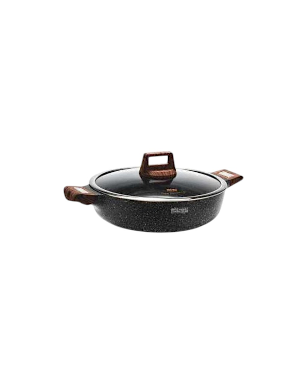 Ρηχή κατσαρόλα αντικολλητική με καπάκι - 2.7L - CA005-BS24-Black - DSP