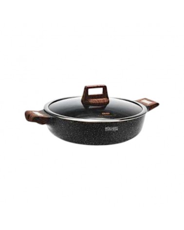 Ρηχή κατσαρόλα αντικολλητική με καπάκι - 2.7L - CA005-BS24-Black - DSP