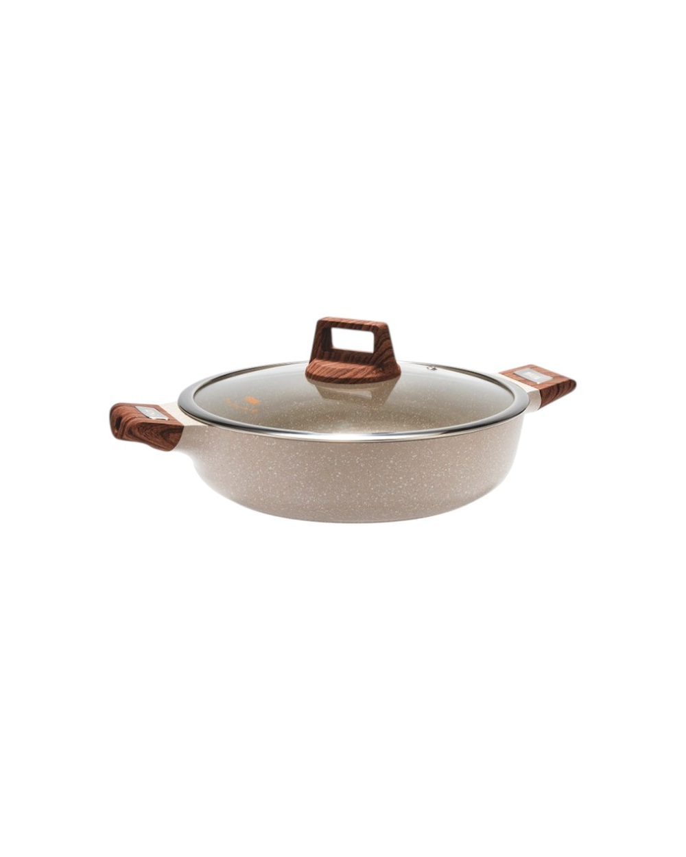 Ρηχή κατσαρόλα αντικολλητική με καπάκι - 2.7L - CA005-BS24-Beige - DSP