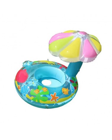 Παιδικό φουσκωτό σωσίβιο με κάθισμα και σκίαστρο - SL-B103 - 152155 - Blue