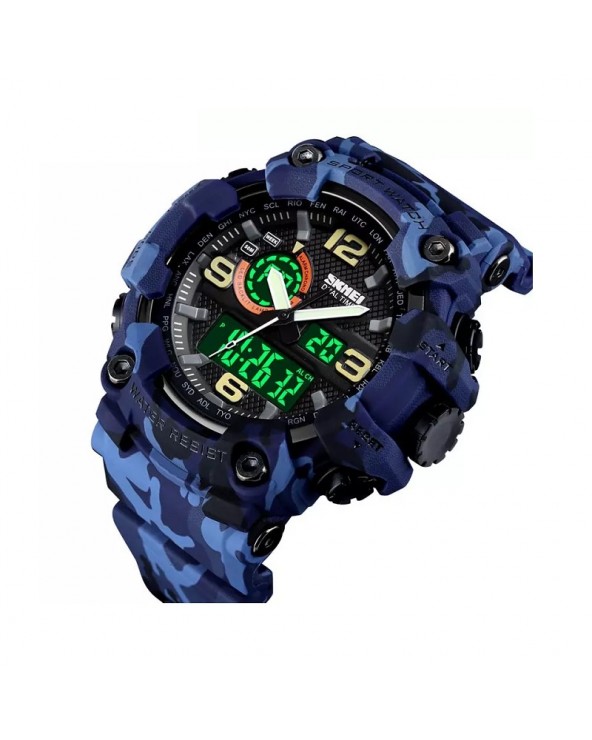 Ψηφιακό/αναλογικό ρολόι χειρός – Skmei - 1520 - Army Blue