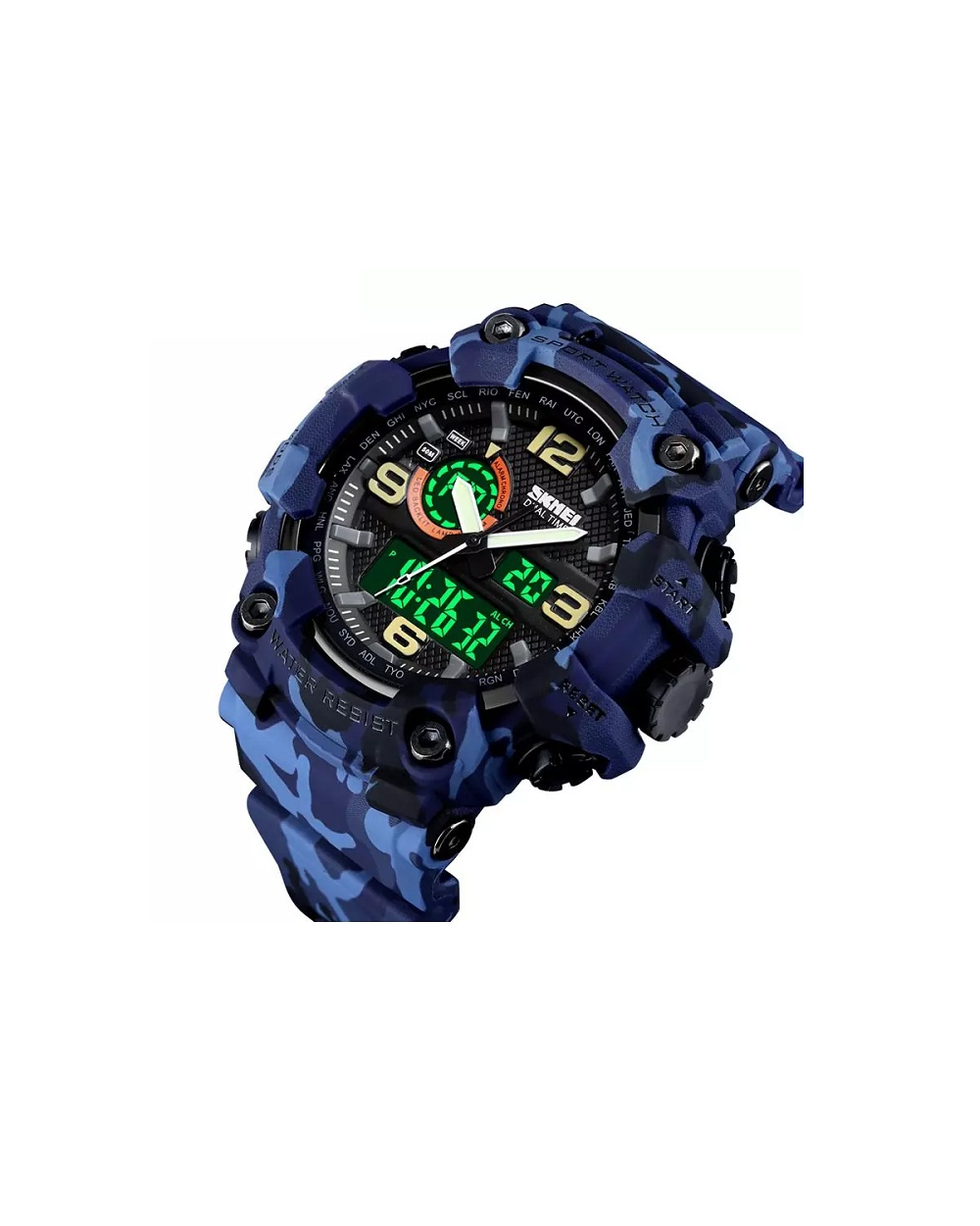 Ψηφιακό/αναλογικό ρολόι χειρός – Skmei - 1520 - Army Blue