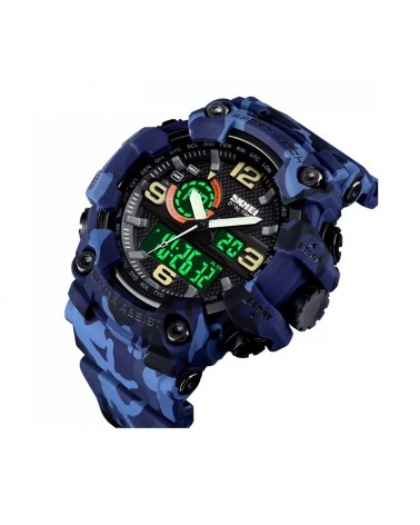 Ψηφιακό/αναλογικό ρολόι χειρός – Skmei - 1520 - Army Blue