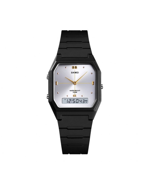 Ψηφιακό/αναλογικό ρολόι χειρός – Skmei - 1604 - Black/White