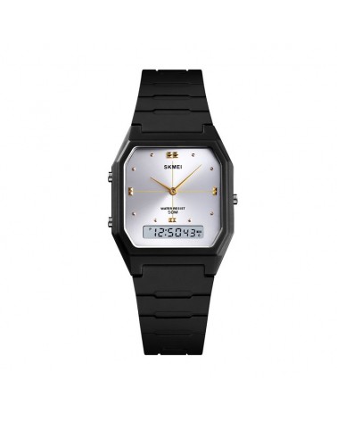Ψηφιακό/αναλογικό ρολόι χειρός – Skmei - 1604 - Black/White