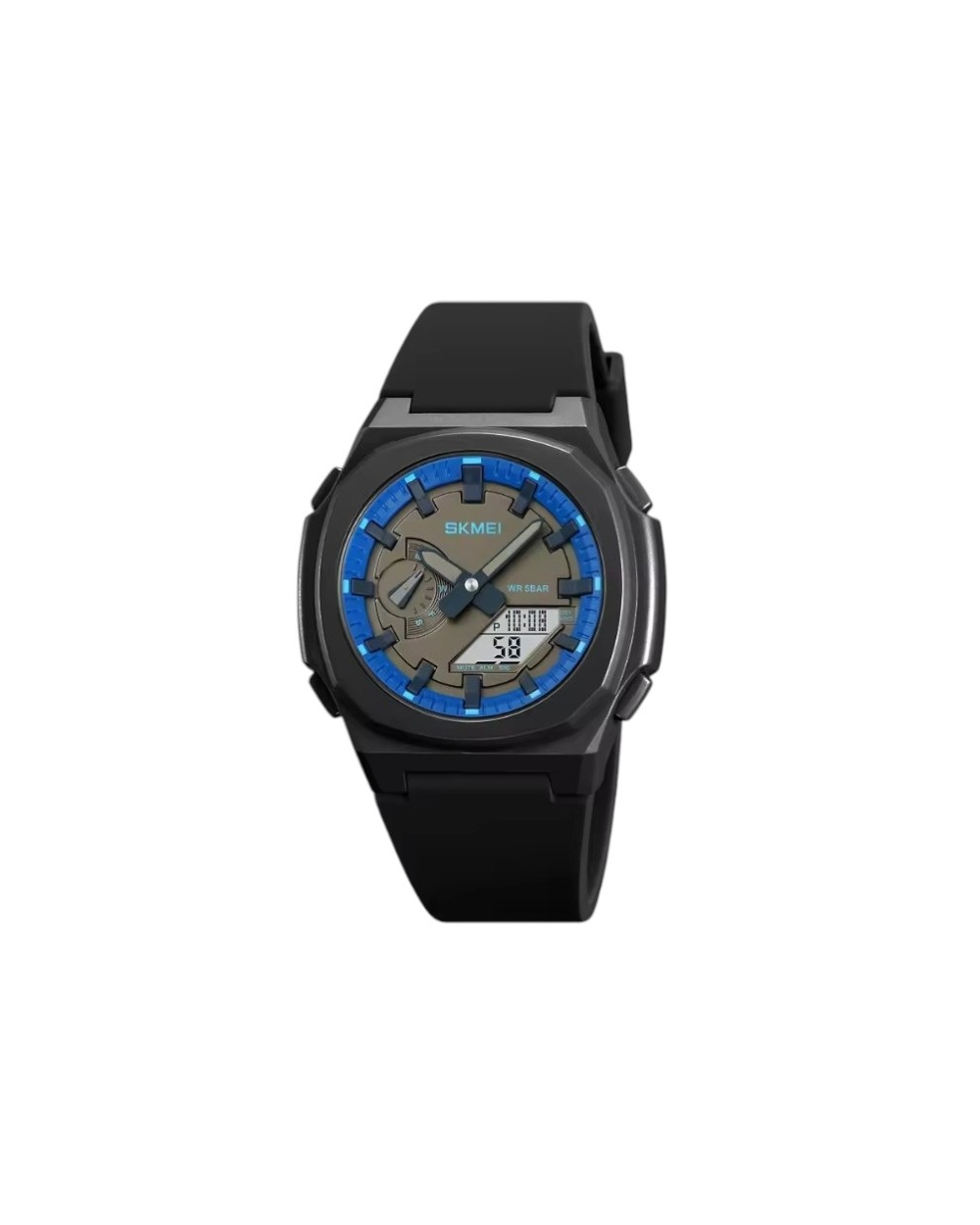 Ψηφιακό/αναλογικό ρολόι χειρός – Skmei - 2091 - Dark Blue/White screen