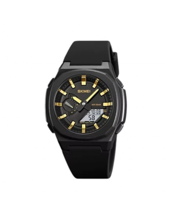 Ψηφιακό/αναλογικό ρολόι χειρός – Skmei - 2091 - Gold/White screen