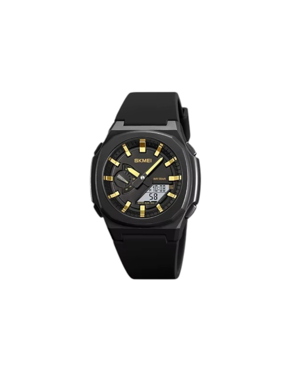 Ψηφιακό/αναλογικό ρολόι χειρός – Skmei - 2091 - Gold/White screen