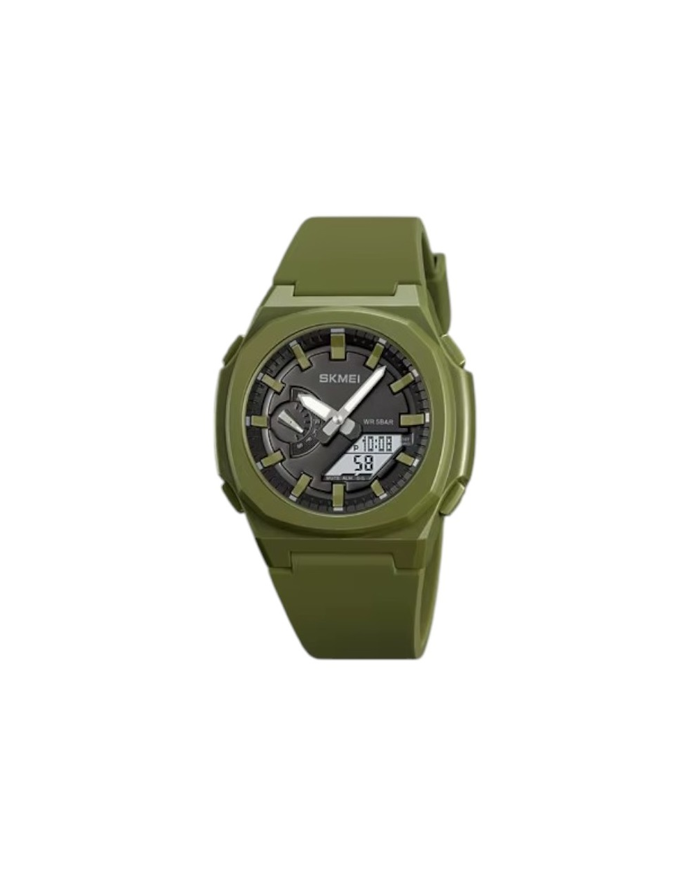 Ψηφιακό/αναλογικό ρολόι χειρός – Skmei - 2091 - Green/White screen